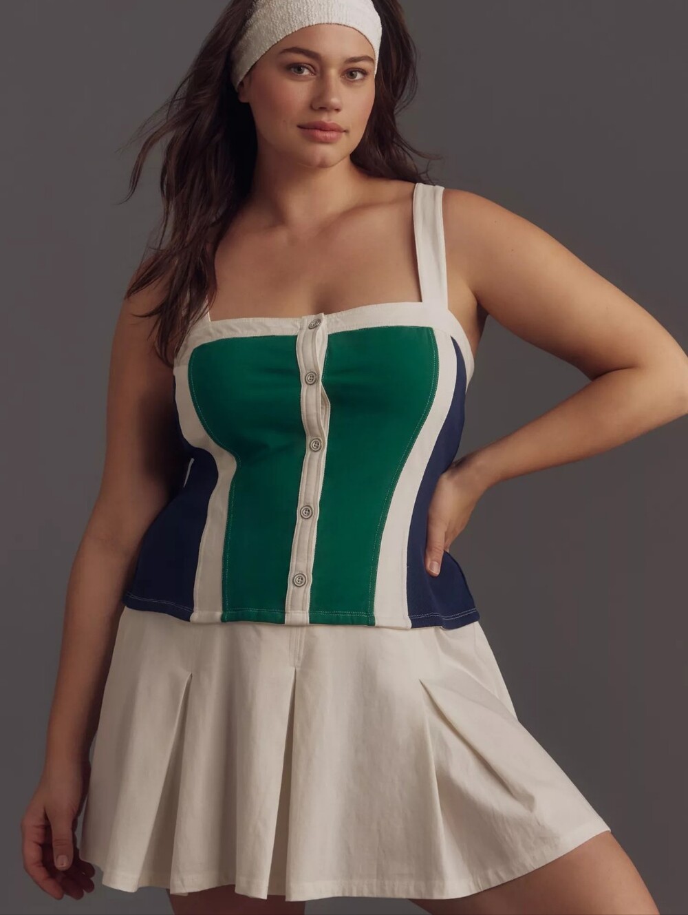 🆕 Daily Practice by Anthropologie Sleeveless Pleated Mini Dress Size 3X *Flaw
